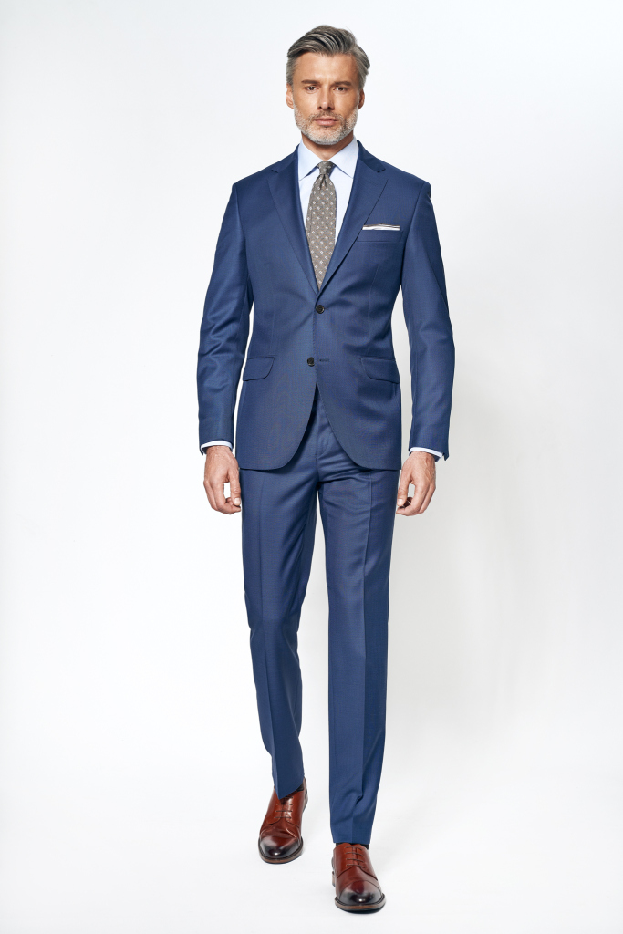Light navy blue suit